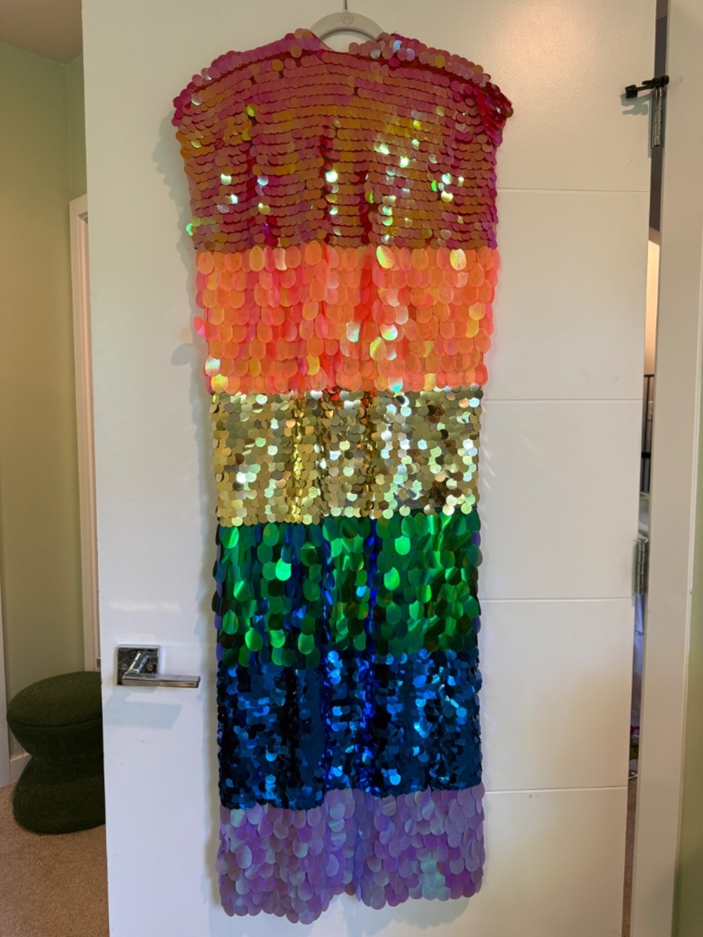 Rainbow Sequin Duster / Rave Kimono (One Size) - Picture 3 of 5